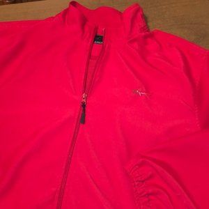 GREG NORMAN Red Full Zip Lined Golf Jacket Size XL